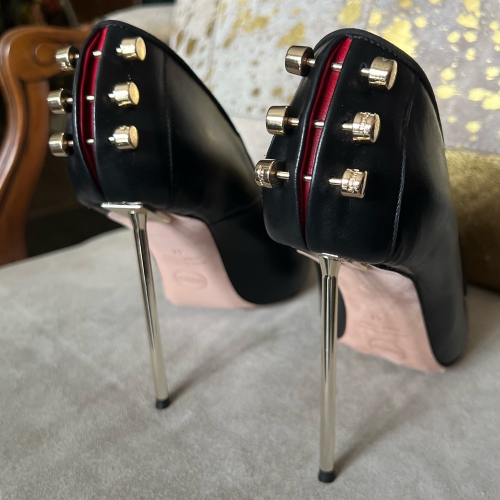 HARDOT  leather sexy high heels stilettos unique pumps custom made
